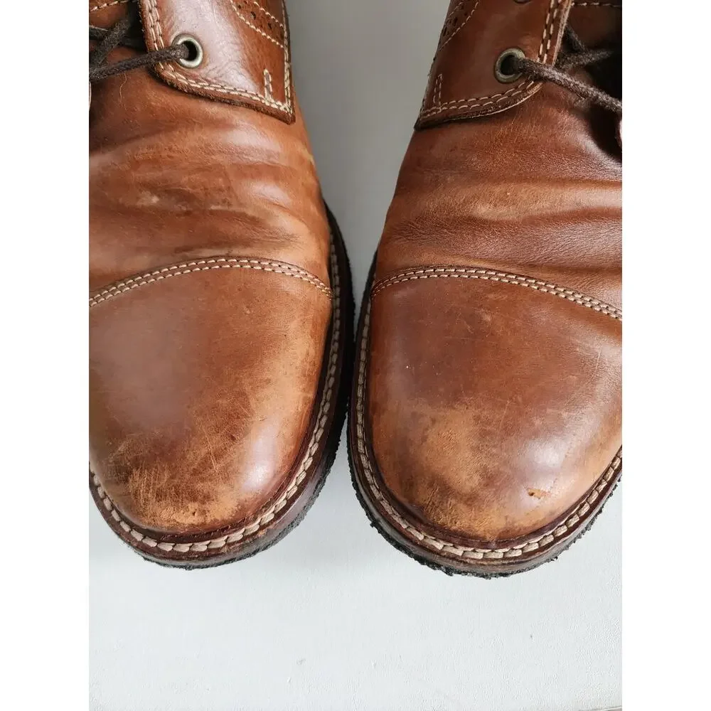 Johnston & Murphy Men’s SZ‎ 10 Forrester Cap Toe Boot Tan Calfskin 27-1776
